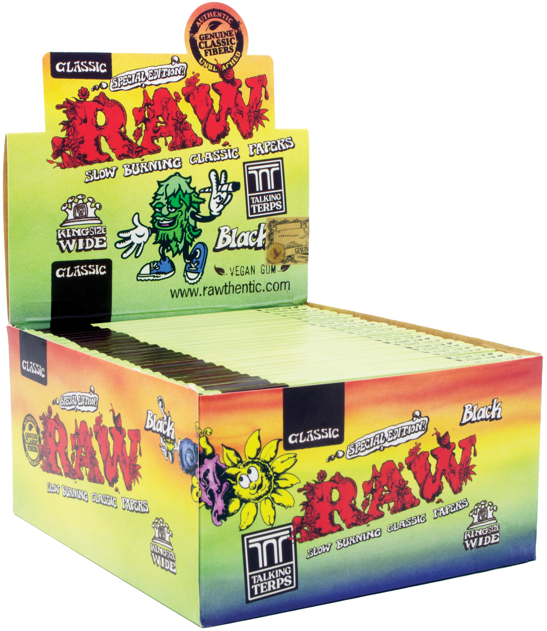 TALKING TERPS + RAW KING SIZE WIDE ROLLING PAPERS - FULL BOX COLLABORATION (LIMITED EDITION)