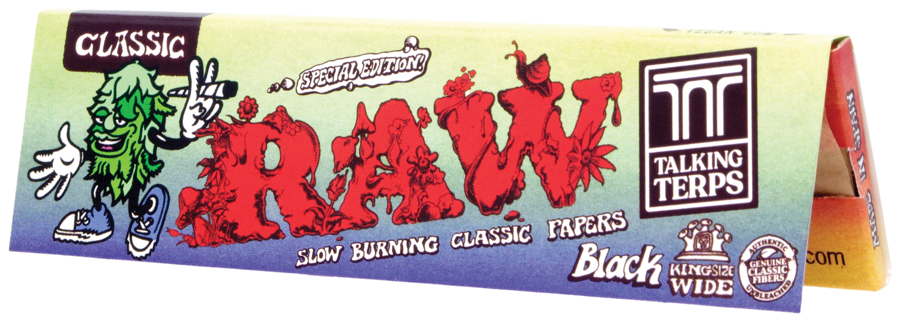 TALKING TERPS + RAW KING SIZE WIDE ROLLING PAPERS - INDIVIDUAL SLEEVE COLLABORATION (LIMITED EDITION)
